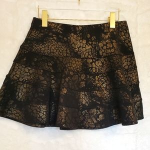 Mimi Chica Black/Gold Tiered Mini Skirt size Medium